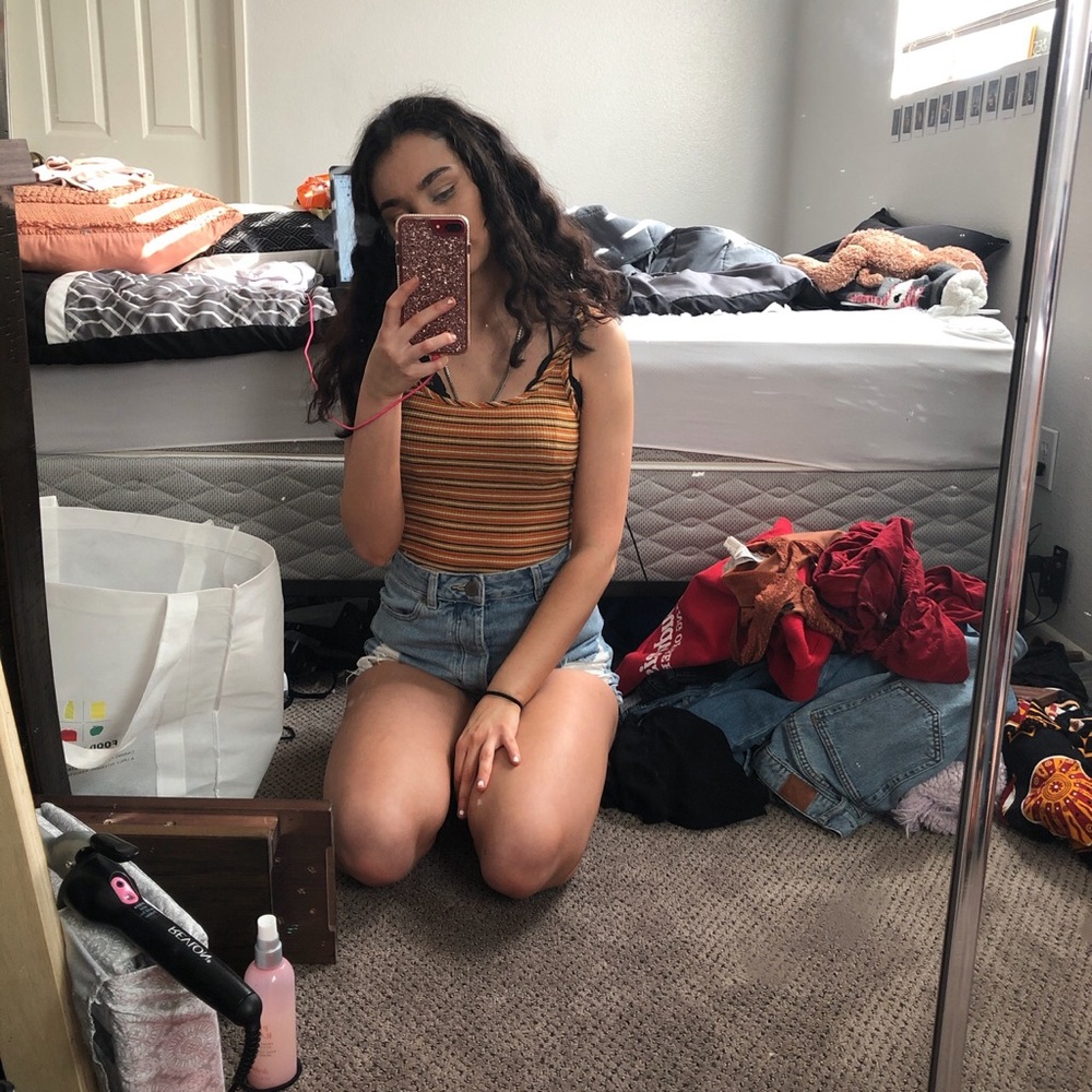Orange and yellow bodysuit